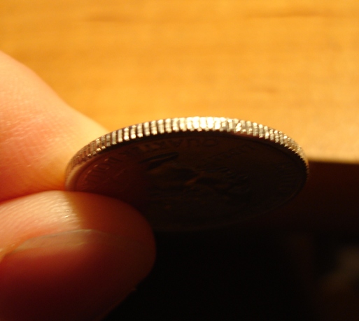 Broken-Die-Dime-And-Texas-Quarter-Pics